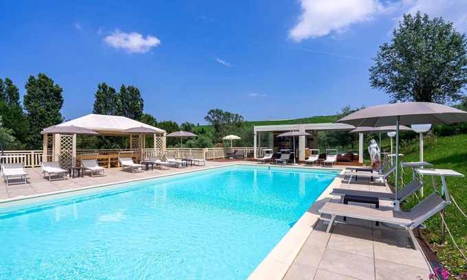 Dogana Villa | Wonderful private villa with WIFI, A/C, private pool, sauna, hot tub, TV, patio and panoramic view