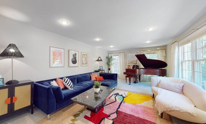 Bath House | Woodland home with screened porch, 2 living rooms - near historic waterfront