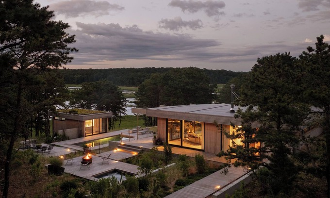 Indian Neck Heights House | Woodland Zen Retreat Heated Pool Hot Tub Fire Pit