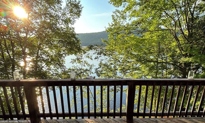 Schroon Lake Ski Chalet | Year-round Adirondack chalet style home with 92' of Schroon Lake frontage