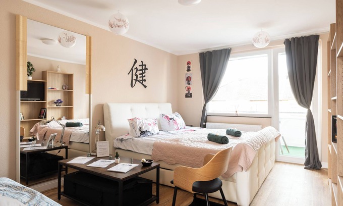 Neudorf-Nord Apartment | - Zen Haven Luxurious 3-Room Japanese-Themed Apartment with Balcony -