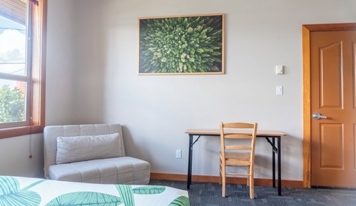 Private room with ocean view, 2-piece bathroom and shared showers