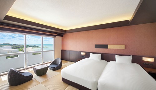 Okinawa Style Room 2 Single beds, Ocean View