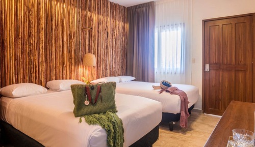 Double Room, 2 Double Beds, Courtyard View