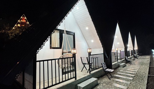 A Frame white Cottage