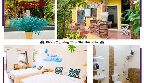 Basic Double Room, 2 Double Beds, Garden View