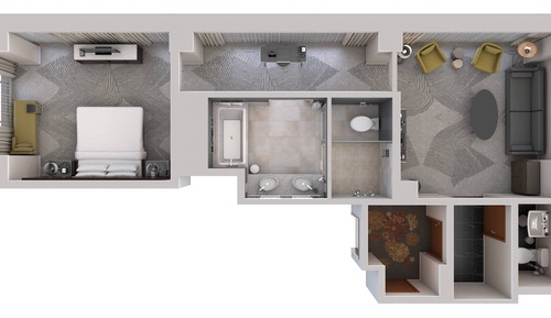 Club Suite, 1 Bedroom, Corner
