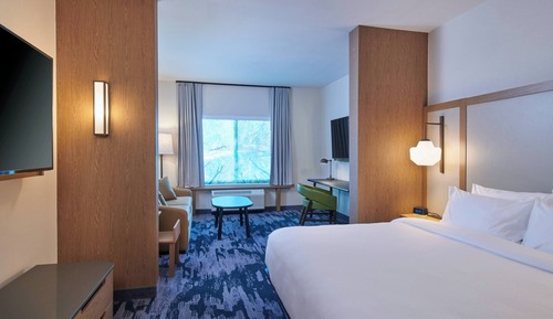 Suite, 1 King Bed with Sofa bed (Hearing Accessible)