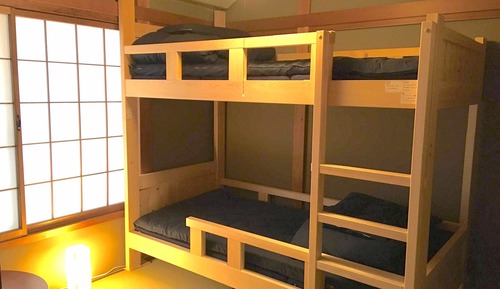 Private Bunk Bed Japanese Style Room 1B, Shared Bathroom