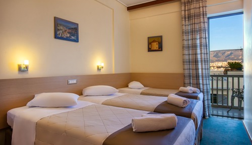 Twin Room with Extra Bed, Balcony with Acropolis View
