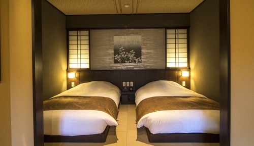 Japanese Western Style Twin Room, Private Open-Air Bath