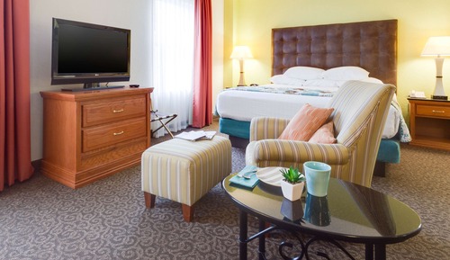Suite, 1 King Bed with Sofa bed, Accessible, Kitchen (2 Rooms, Hearing, Roll in Shower)