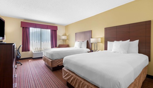 Standard Room, 2 Double Beds, Non Smoking, Refrigerator & Microwave