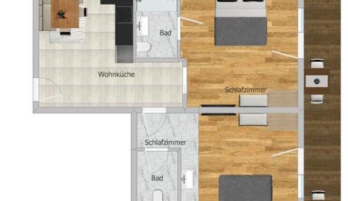 Two-Bedroom Apartment with Balcony