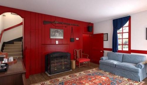 Two-Bedroom Deluxe Colonial House with the Living Room 