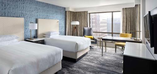 Double Room with Two Double Beds and Balcony