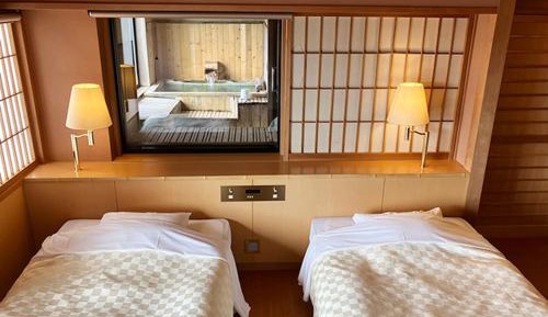 Disability-Access Twin Room with Open Air Bath - Non-Smoking