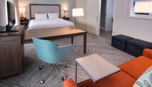 1 King Bed, Mobility/Hearing Accessible Studio Suite, Roll-In Shower, No Smoking