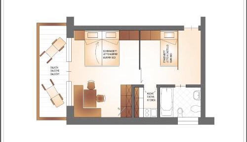 Studio with Balcony