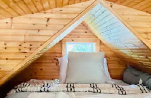 Sapphire Cabin | Awesome mini cabin & loft all wood hike to waterfalls! Hottub Tree swing Firepit