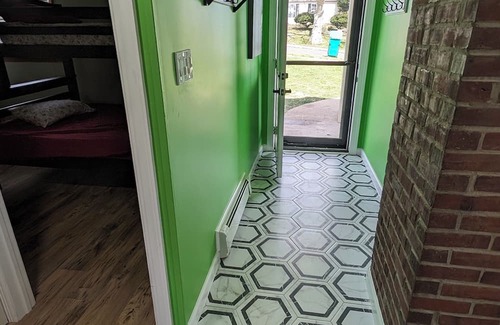 Levittown House | The Hexagon house in the Philadelphia suburbs. Sleeps 9, covered outdoor patio.