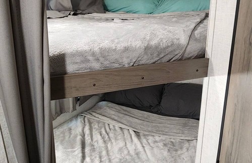 Elgin House | Beautiful and cozy, pet friendly camper delivered to your campsite!