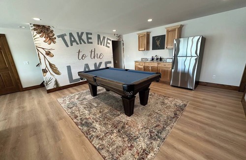 New Lisbon House | New Lakefront Escape, fall campfires, Game Room