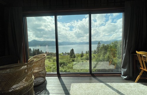 Fiskabygd Cabin | Stunning fiord panorama view off-grid forest cabin