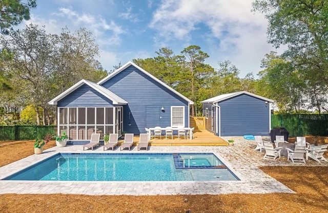Charming Old-Florida-style beach retreat with private pool on large private lot