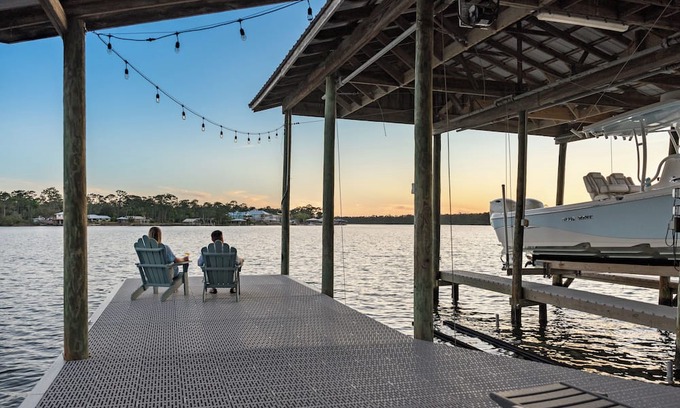 Perdido Beach House | Scenic & Spacious Waterfront Oasis ~ Sleeps 23 ~ Private Pier and Dock ~ Pets OK