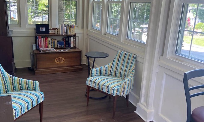North Andover Bed & Breakfast | Comfortable room in house with shared bath , use of common area, porch , pool.