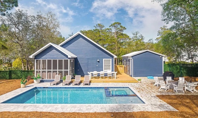 Seagrove Beach Villa | Charming Old-Florida-style beach retreat with private pool on large private lot