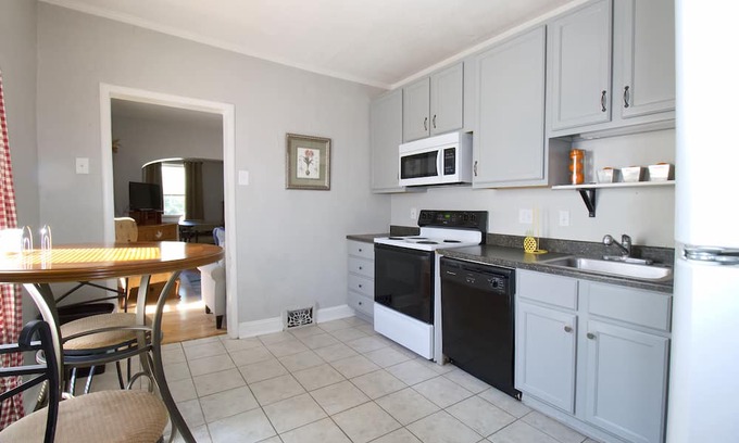 St. Louis Apartment | Charming Urban Cozy Retreat with a fireplace and backyard garden. Pet/Friendly!