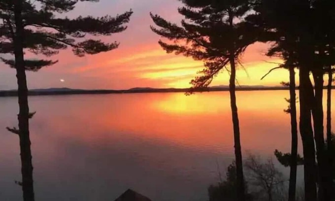 South Casco House | Gorgeous Sebago Lake with boathouse