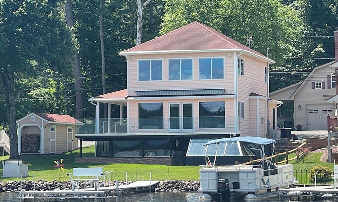 Shutesbury House | 3-br Lakefront Oasis in Shutesbury with AC & fireplace. 180-degree views!