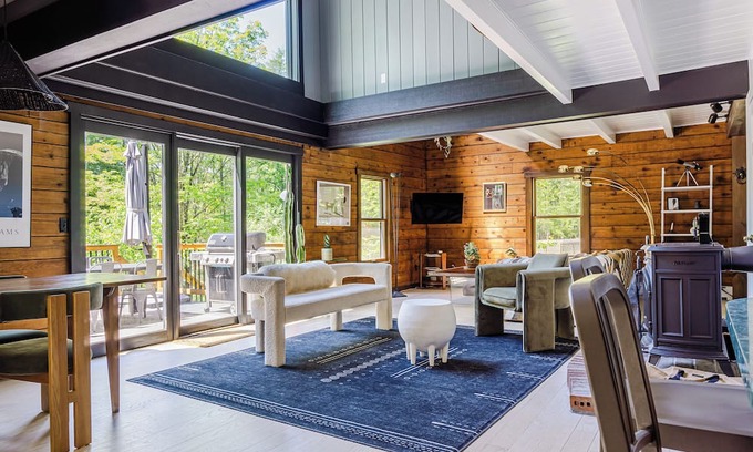 New Paltz House | Secluded w/Pool, Spa, Fire Pit, Forest Views | Cragswood Cottage by AvantStay